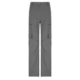 Zipper Pocket High Waist Cargo Pants