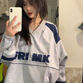 Vintage Contrast Color Patchwork Sweatshirt