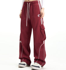 Vintage Piping Details Cargo Sweatpants