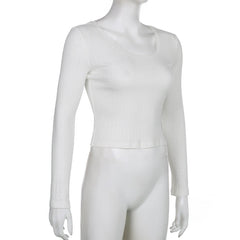 Lace Trim White Knit Top