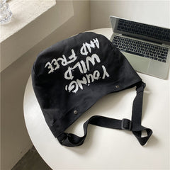 Young Wild and Free Canvas Crossbody Bag