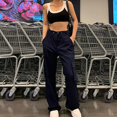 Pocket Patched Straight Cargo Pants