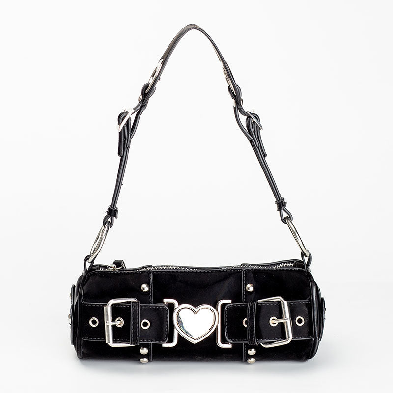 Y2K Heart Metal Chain Shoulder Bag