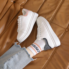 Thick-soled White Sneakers
