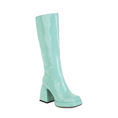 Waterproof Platform Candy Color High Boots