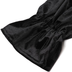 Waist Suede Flared Sleeve Wrap Chest Hepburn Dress