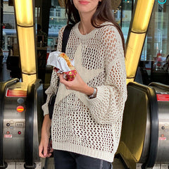 Hollow Out Star Crochet Knit Top