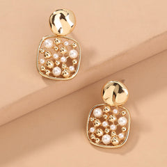 Square Cut-out Pearl Earring Accessories