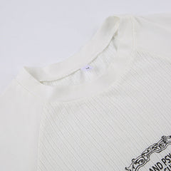 Vintage Print Raglan Short Sleeve Tee