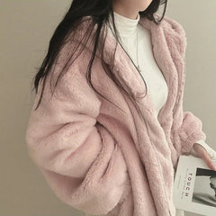 Oversized Fleece Hooded Jacket