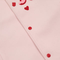 Pastel Toweling Embroidered Varsity Jacket
