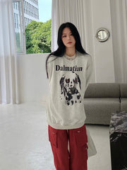 Puppy Print Loose Sweatshirt