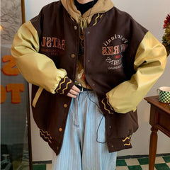 Vintage Badge Embroidered Varsity Jacket