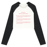 Vintage Raglan Sleeve Crop Top