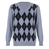 Preppy Style Argyle Sweater