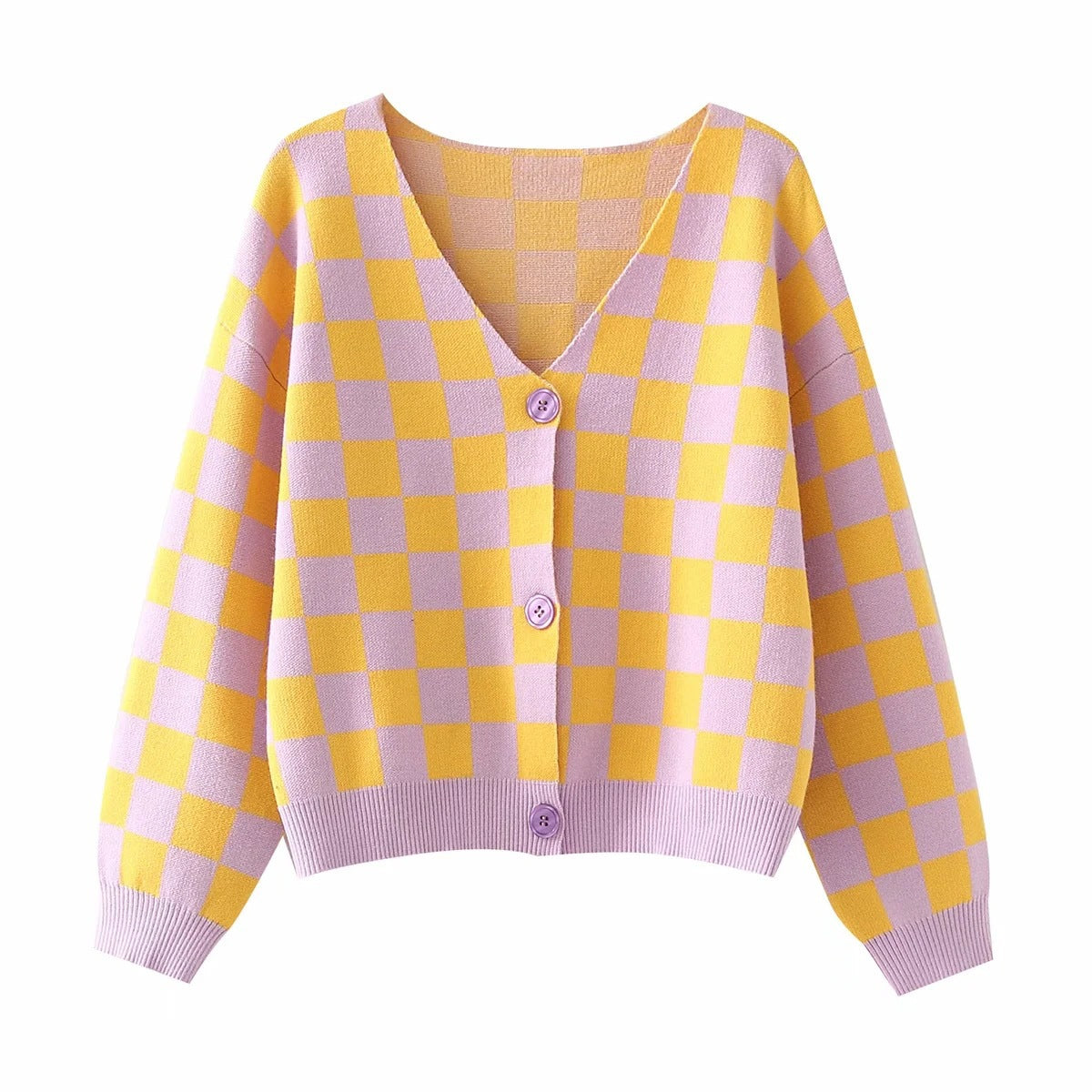 Yellow and Lavender Cardigan
