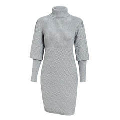 Knit dress casual turtleneck sweater
