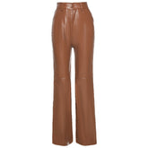 Wide Leg Leather Pants