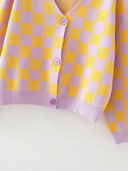 Yellow and Lavender Cardigan