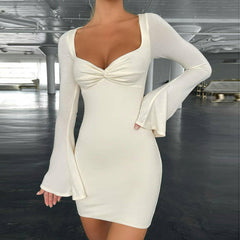 Flared Sleeve Bodycon Mini Dress