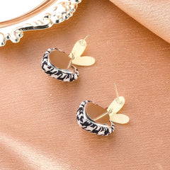 Silver Needle Love Stud Earrings