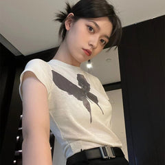 Short Sleeve Butterfly Graphic Tee