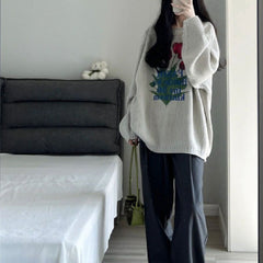 Tulip Jacquard Loose Sweater