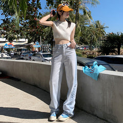 Washed Loose Boyfriend Jeans