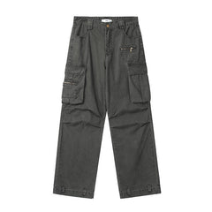 Zip Pocket Straight Leg Cargo Jeans