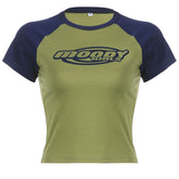 Y2K Logo Graphic Raglan Sleeve Crop Top