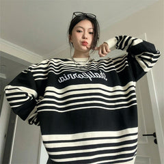 Oversized Stripe Jumper Knit Sweater