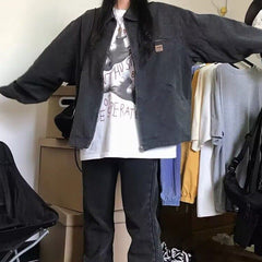 Lapel Neck Jacket Oversized Jacket