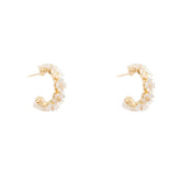 Flower White Earrings