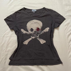 Punk Skull Print Crop Top