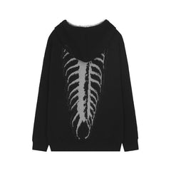 Skull Jacquard Hooded Pullover Sweater