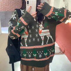 Christmas Elk Jacquard Sweater
