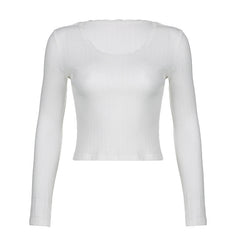 Lace Trim White Knit Top