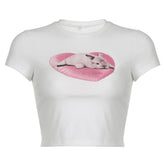 Love Bunny White Crop Top