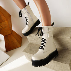 Double Row Metal Belt Martin Boots