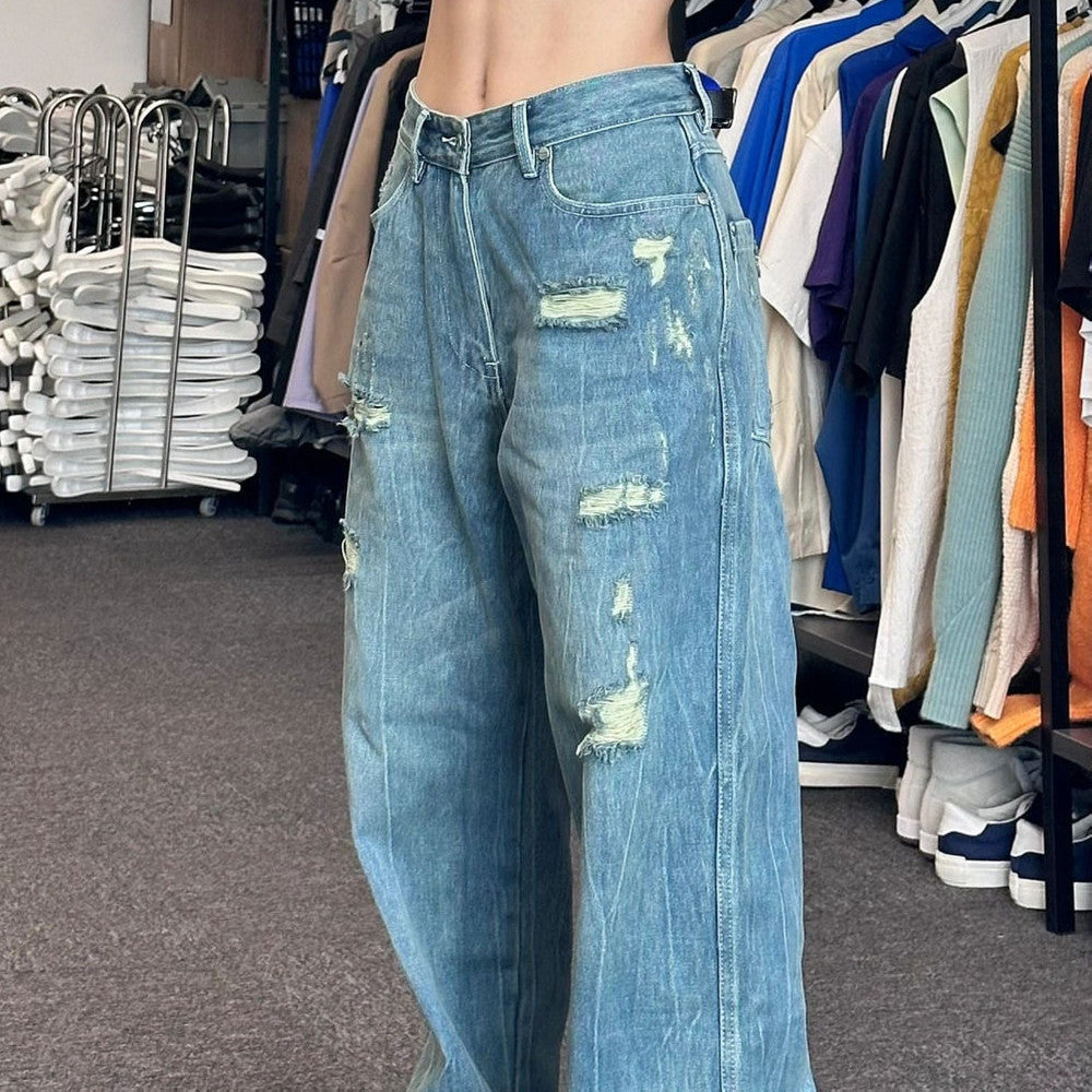 Vintage Washed Ripped Boyfriend Jeans