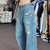 Vintage Washed Ripped Boyfriend Jeans