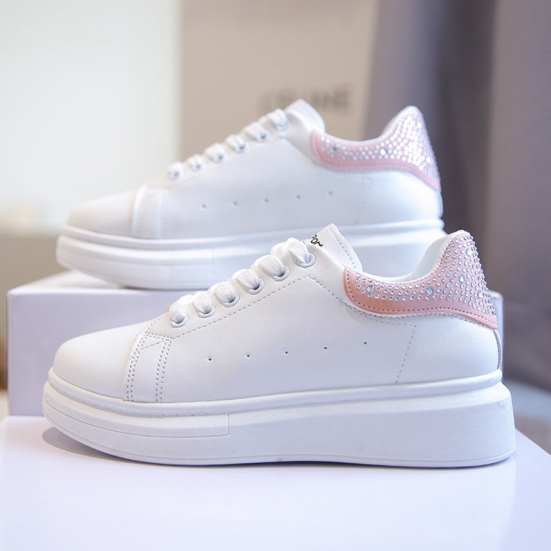Thick-soled White Sneakers