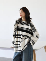 Oversized Stripe Jumper Knit Sweater