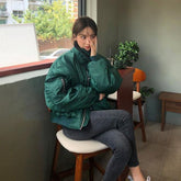 Oversize Zip Up Vintage Bomber Jacket