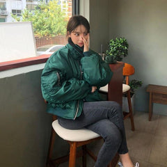 Oversize Zip Up Vintage Bomber Jacket