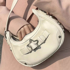 Star Embellish Pu Leather Shoulder Bag