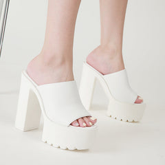 Thick High-heel Slippers