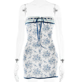 Vintage Design Print Mini Dress