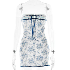 Vintage Design Print Mini Dress