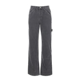 High waist pocket all-match jeans